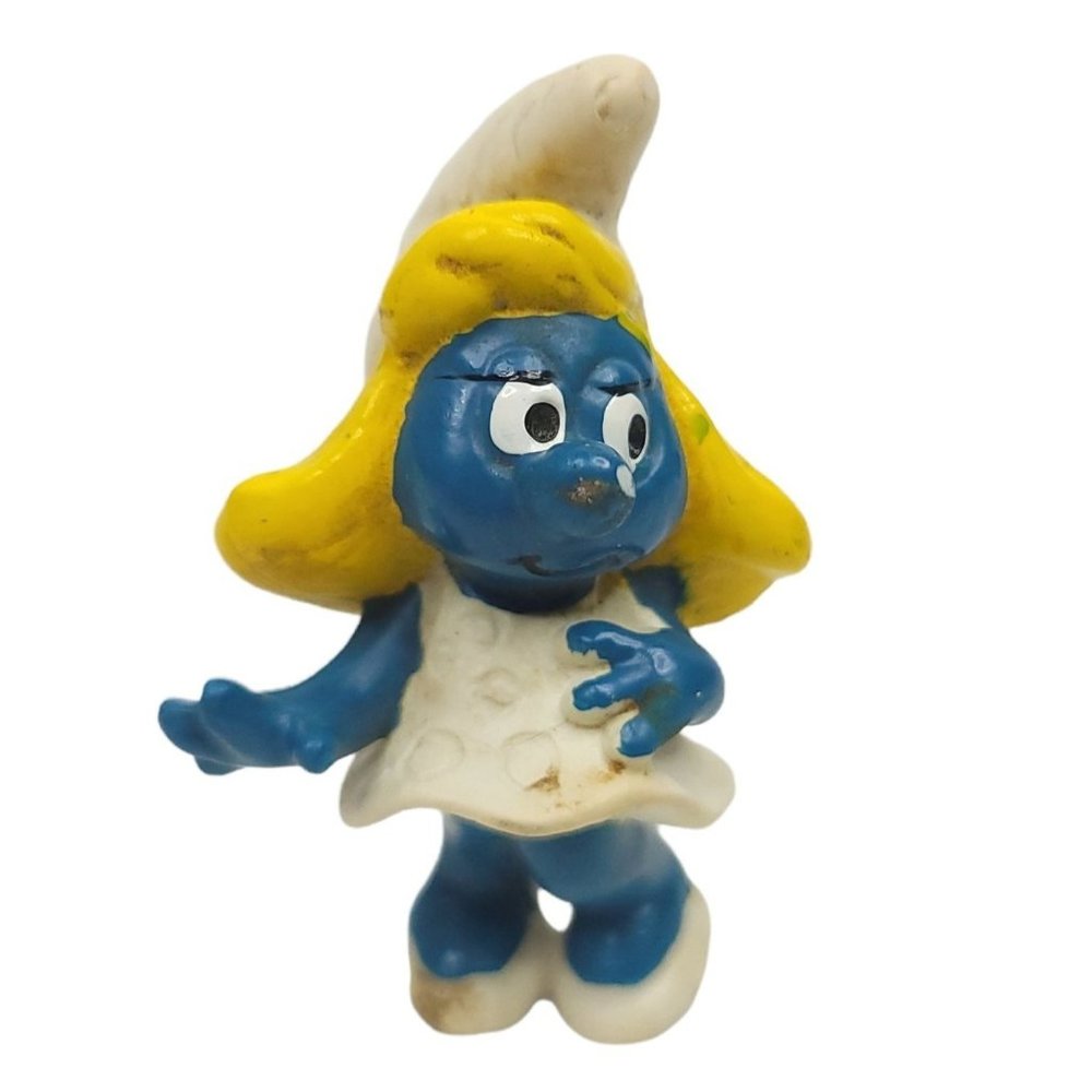 Vintage 1971 Peyo Schleich Smurfette Smurf 20034 Hand On Body Variant Figure PVC